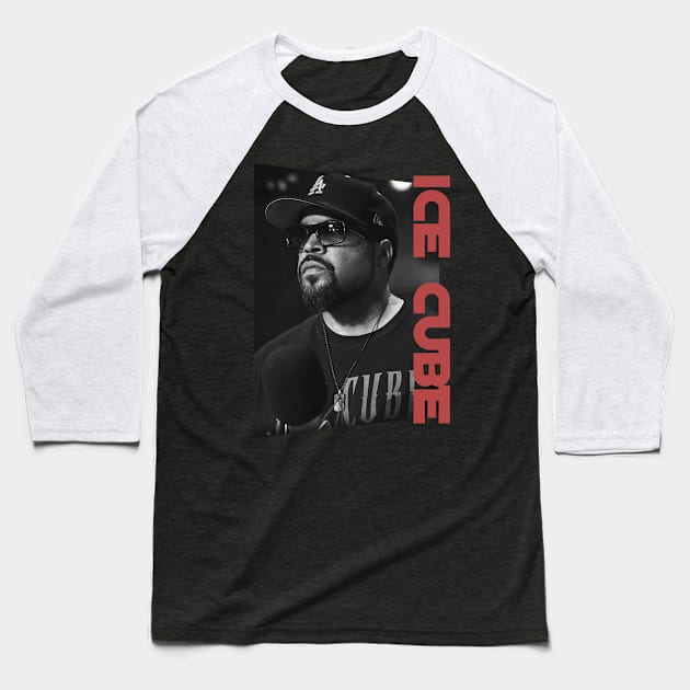 the ice cube the rapper - monochrome style Baseball T-Shirt by BUBBLEMOON